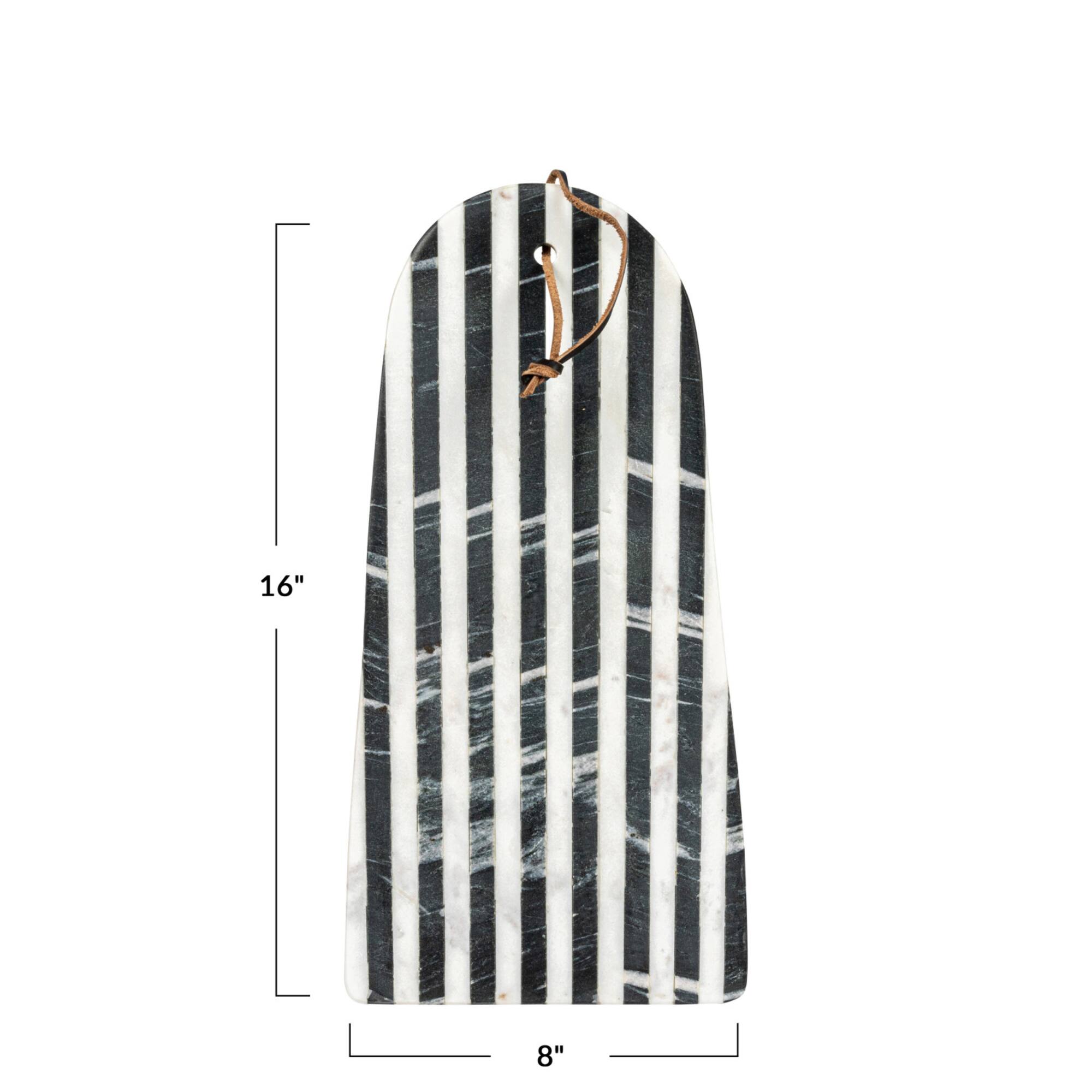 Hello Honey® 16" Black & White Striped Marble Cutting Board